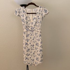 Reformation Janine white and blue floral dress